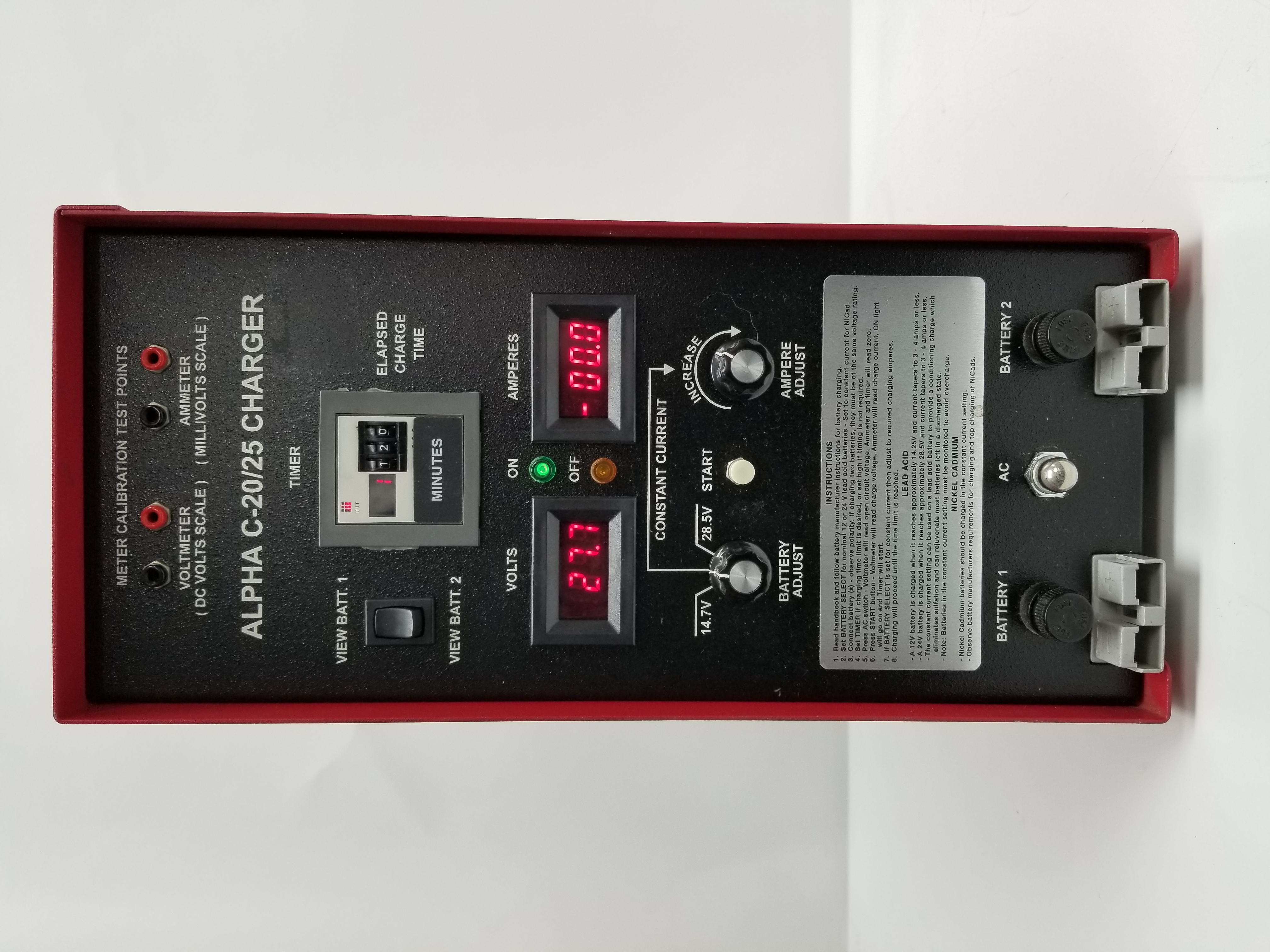 Power Products ALPHA C-20/25 Battery Charger Analyzer, 25 Amp